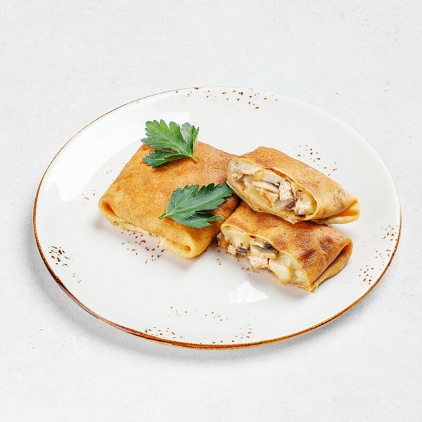 Блины с курицей и грибами