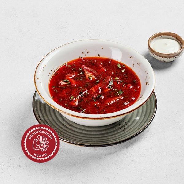 Борщ Купеческий с вологодской сметаной