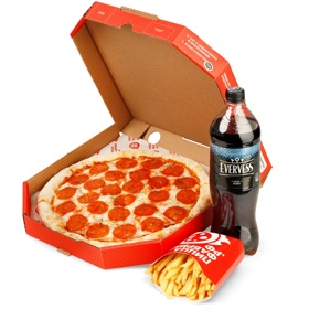 Комбо Пицца пышная + закуска + напиток  с бесплатной доставкой