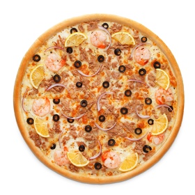 Пицца Морская большая - бесплатная доставка домой и в офис