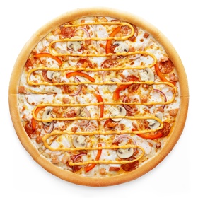 Пицца Мясной бум большая - бесплатная доставка домой и в офис