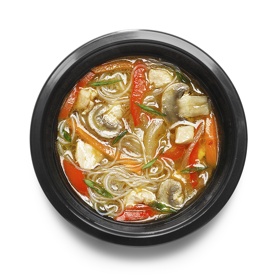 С фунчозой и шампиньонами
